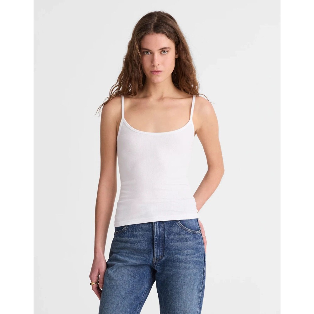MADEWELL The 9-9 Cami in LuxeRib S White Adjustable Strap Supersoft  NWT B52